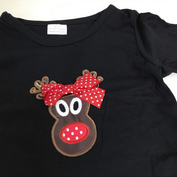 Christmas 🎄 deer 🦌 Ruffle Cute embroidered Set - Picture 6 of 6